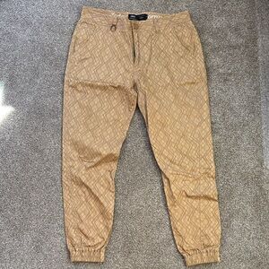 Publish Men's Tan Geometric Pattern Joggers